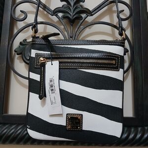 Dooney & Bourke Serengeti Zebra Letter Carrier Crossbody Bag